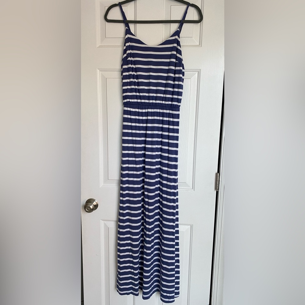 Gap Blue and White Striped Maxi Dress